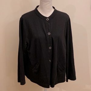 Black Snap Front Jacket by Southern Lady with front side pockets - size M
